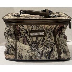VTG Jordache Bag Carrying Travel Case Makeup Tapestry,Floral Design NO STRAP